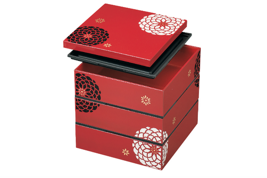 Ojyu Three Tier Picnic Box Large | Red