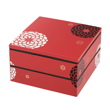 2-tier Ojyu Picnic Bento | Red 19.5cm