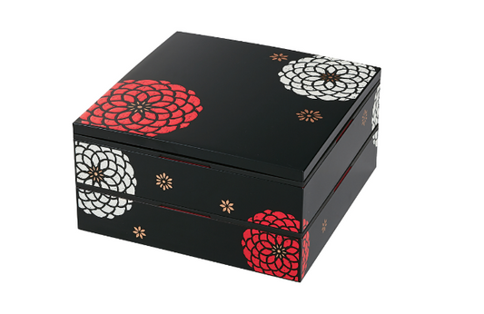 Ojyu Two Tier Picnic Box Large | Black