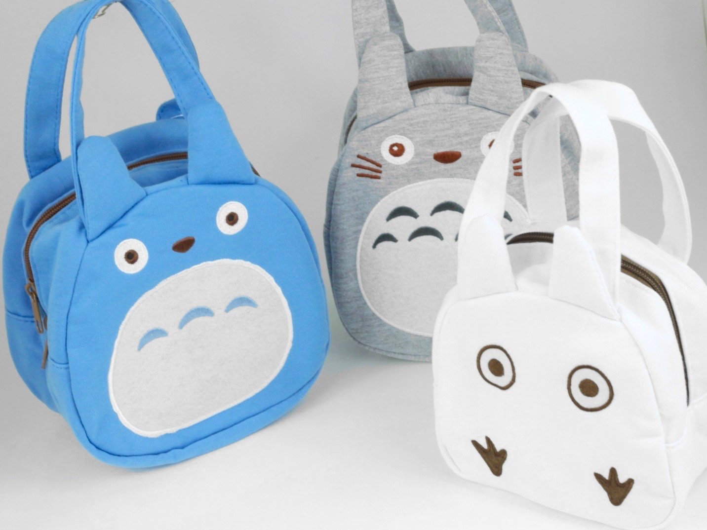 Ghibli Bento Bag | Chibi Totoro, white