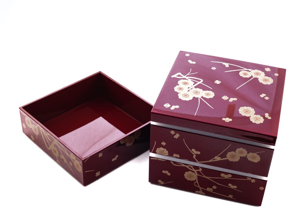 3-tier Picnic Bento | Plum Red 15cm