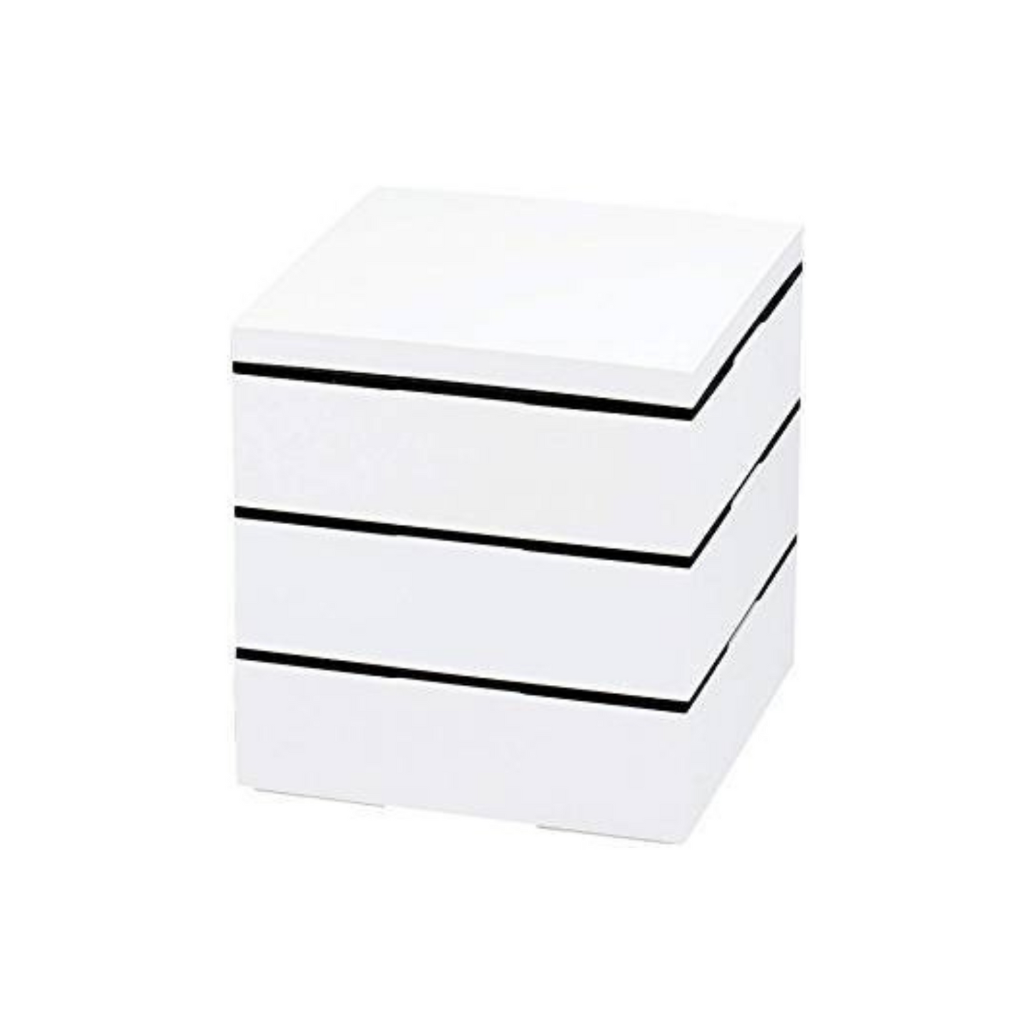 White Three Tier Picnic Bento Box 18cm