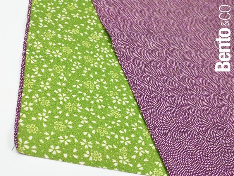 45cm Amunzen Reversible Furoshiki | Same Komon Sakura Purple/Green