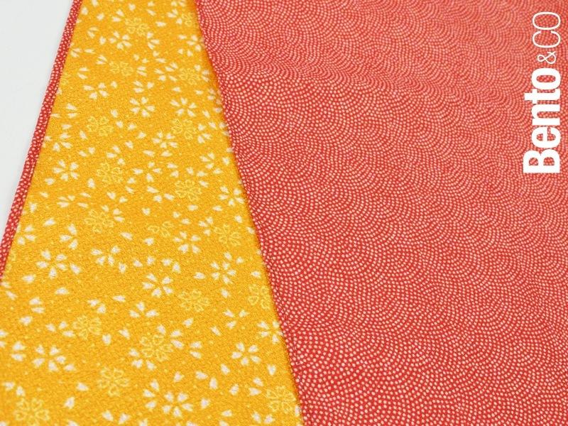 45cm Polyester Amunzen Reversible | Fine Sharkshin Pattern / Sakura Red/Yellow