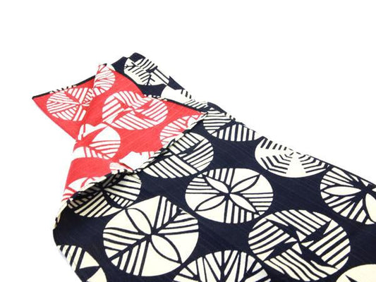 48cm Isa Monyo Reversible Furoshiki | Matsu Navy/Red