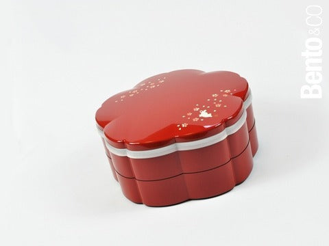 2-tier Picnic Bento | Sakura Usagi Red 23cm