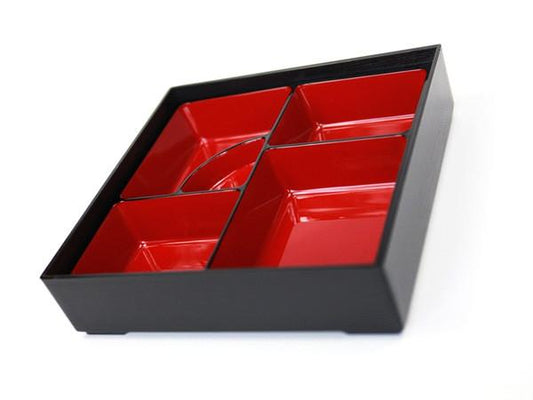 Lacquered Bento Box Hegime Shokado Black Shaku 1-Sun ABS