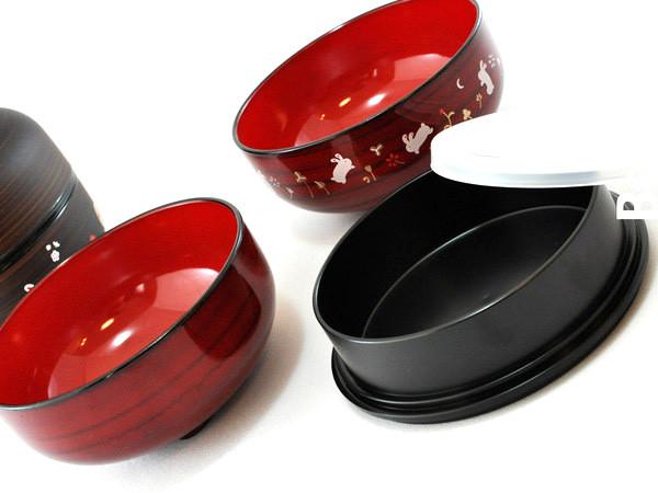 Wanwan and bowl usagi | Red Mokume